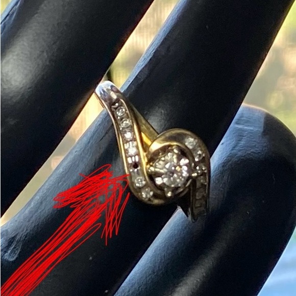 10k yellow gold diamond weight of 3/8 carat size 6.5 - Picture 4 of 14